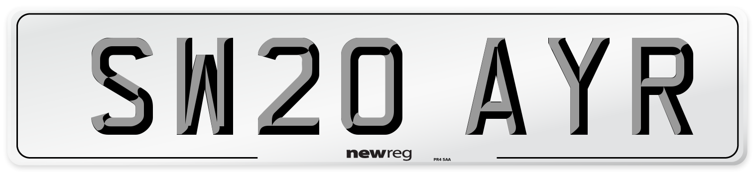 SW20 AYR Number Plate from New Reg